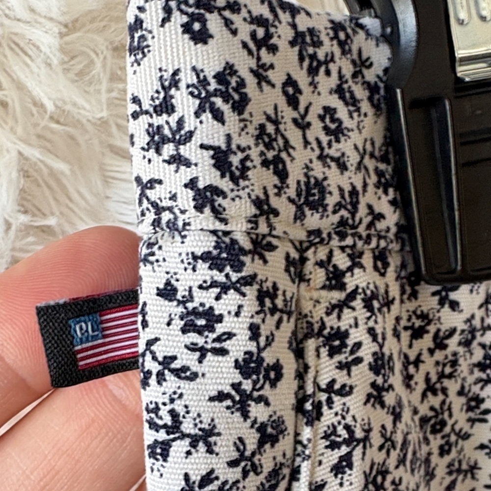 Ralph Lauren Women's Black and White floral print design Straight Leg Pants - Picture 3 of 9